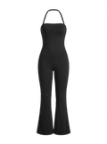 Volsa Flare Jumpsuit Black
