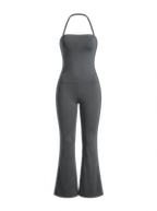Volsa Flare Jumpsuit Charcoal