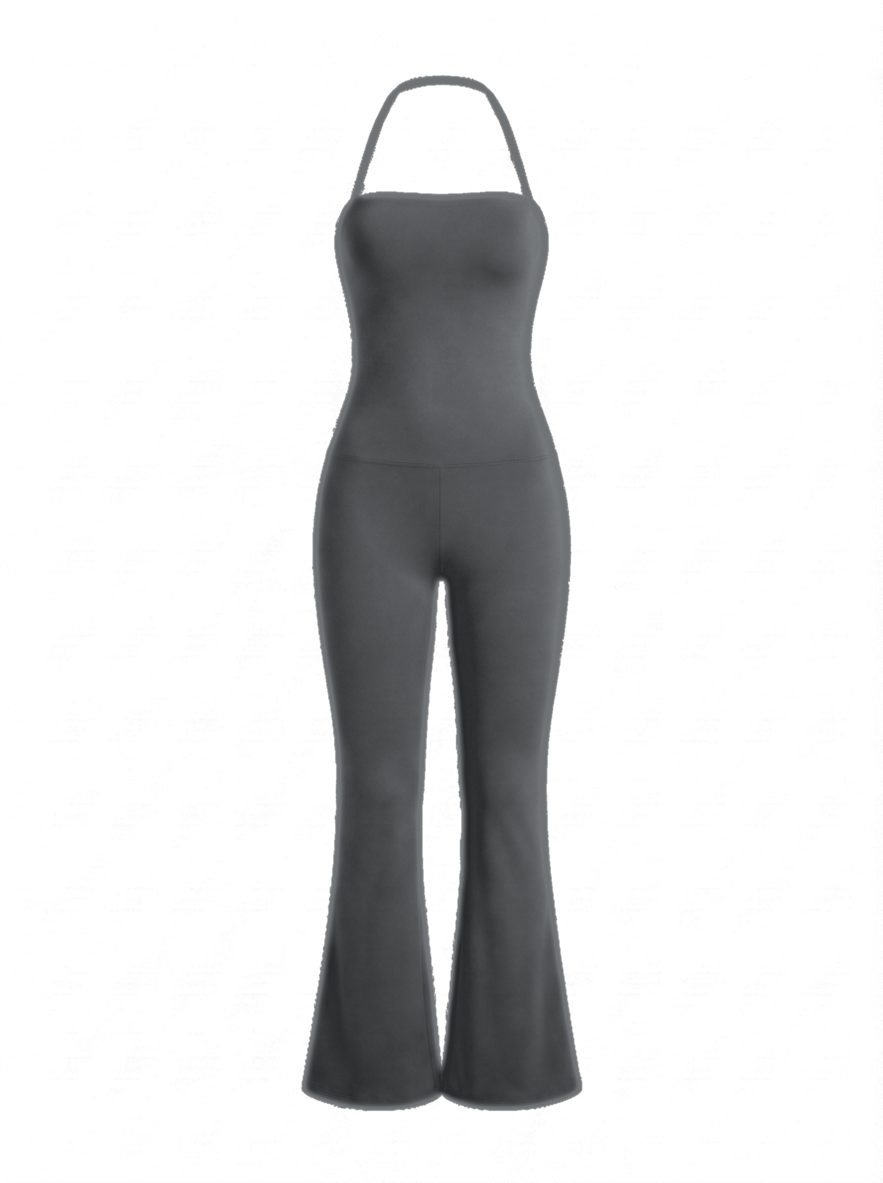 Volsa Flare Jumpsuit Charcoal