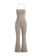 Volsa Flare Jumpsuit Taupe