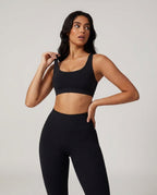 Volsa High Waist Leggings in black, worn, close