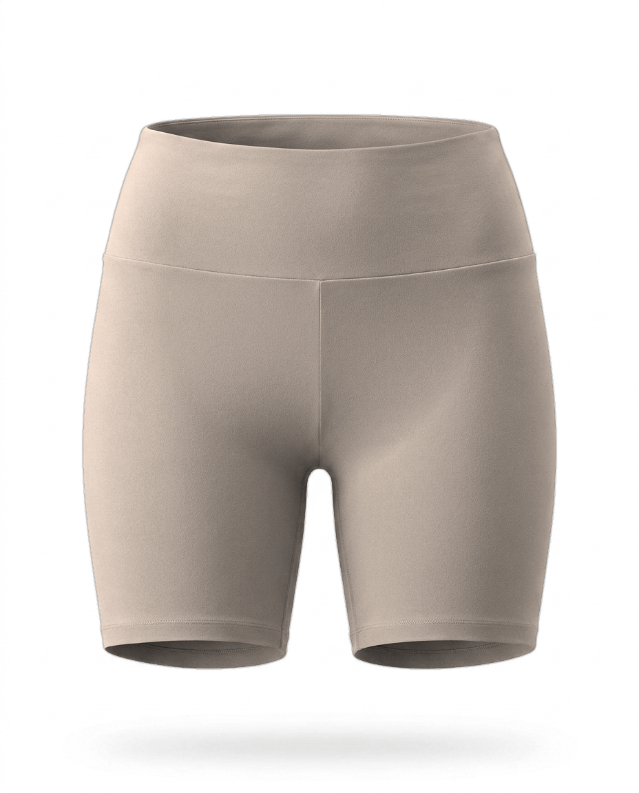 Volsa High Waist Shorts in taupe