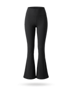 Volsa Ribbed Flare Leggings in black