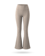 Volsa Ribbed Flare Leggings in taupe