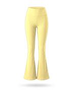 Volsa Ribbed Flare Leggings Yellow