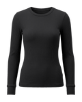 Volsa Ribbed Long Sleeve Tee in black