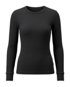 Volsa Ribbed Long Sleeve Tee in black