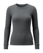 Volsa Ribbed Long Sleeve Tee in charcoal