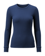 Volsa Ribbed Long Sleeve Tee in navy
