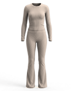 Volsa Ribbed Set in taupe