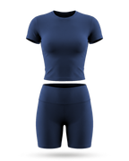 Volsa Tee and Shorts Set in navy