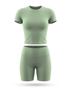 Volsa Tee and Shorts Set in sage