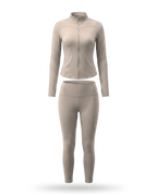 Volsa Zip Jacket Set in taupe