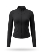 Volsa fitted zip jacket in Black
