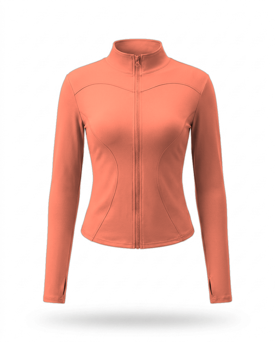 Volsa fitted zip jacket in Coral