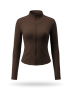 Volsa fitted zip jacket in Espresso