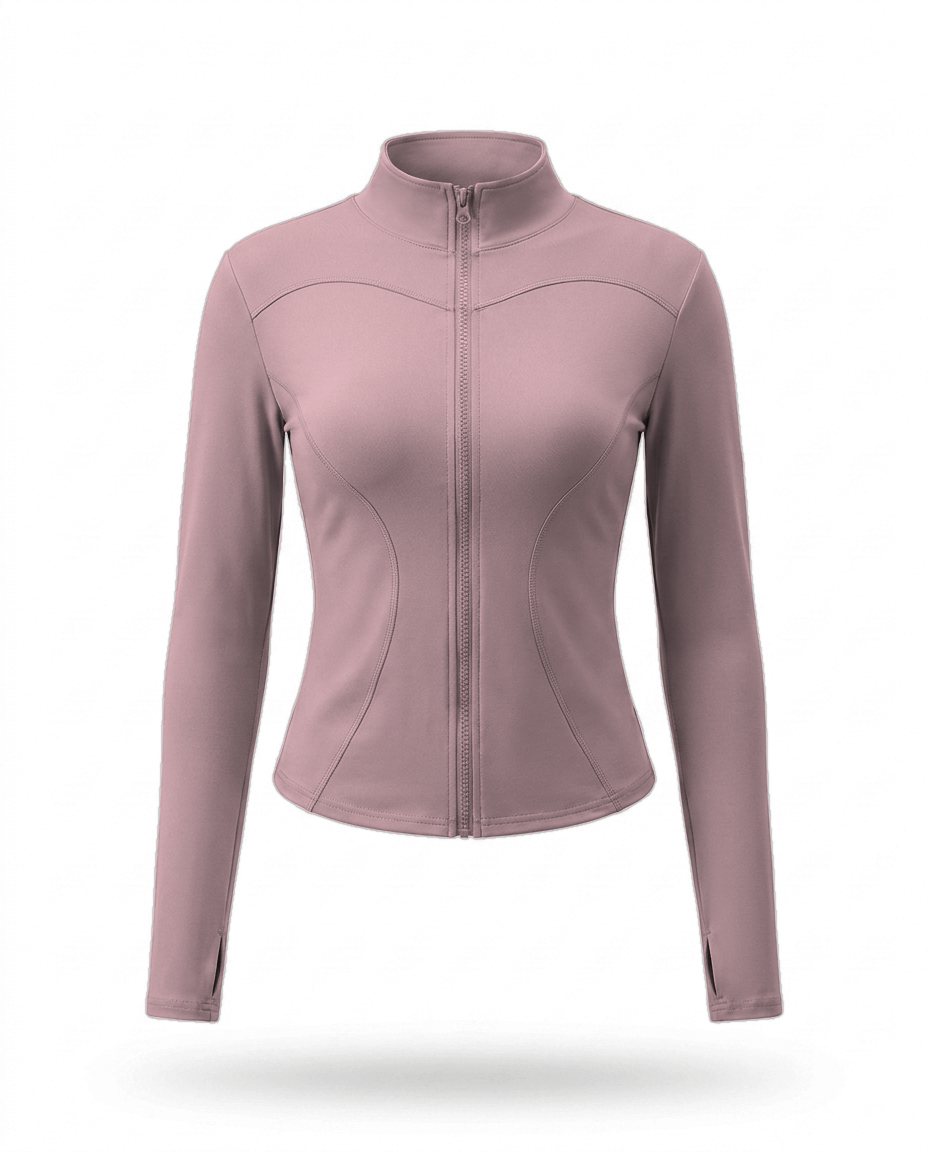 Volsa fitted zip jacket in Mauve