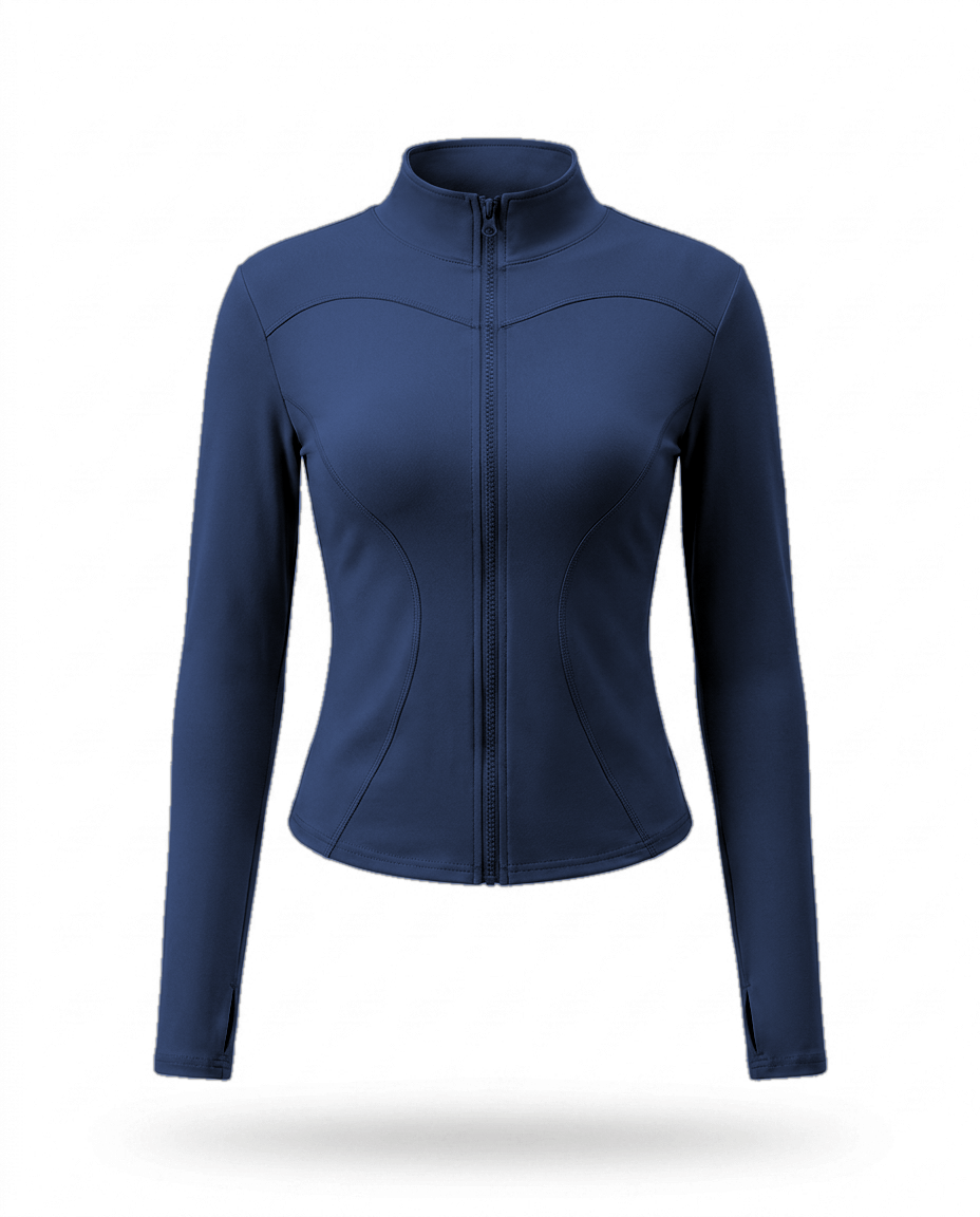 Volsa fitted zip jacket in Navy