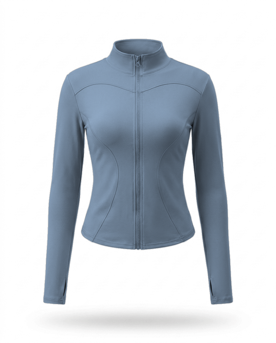 Volsa fitted zip jacket in Slate Blue