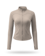 Volsa fitted zip jacket in Taupe