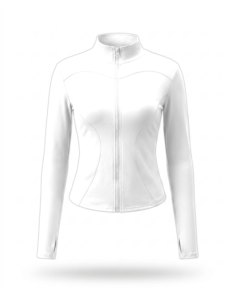 Volsa fitted zip jacket in White